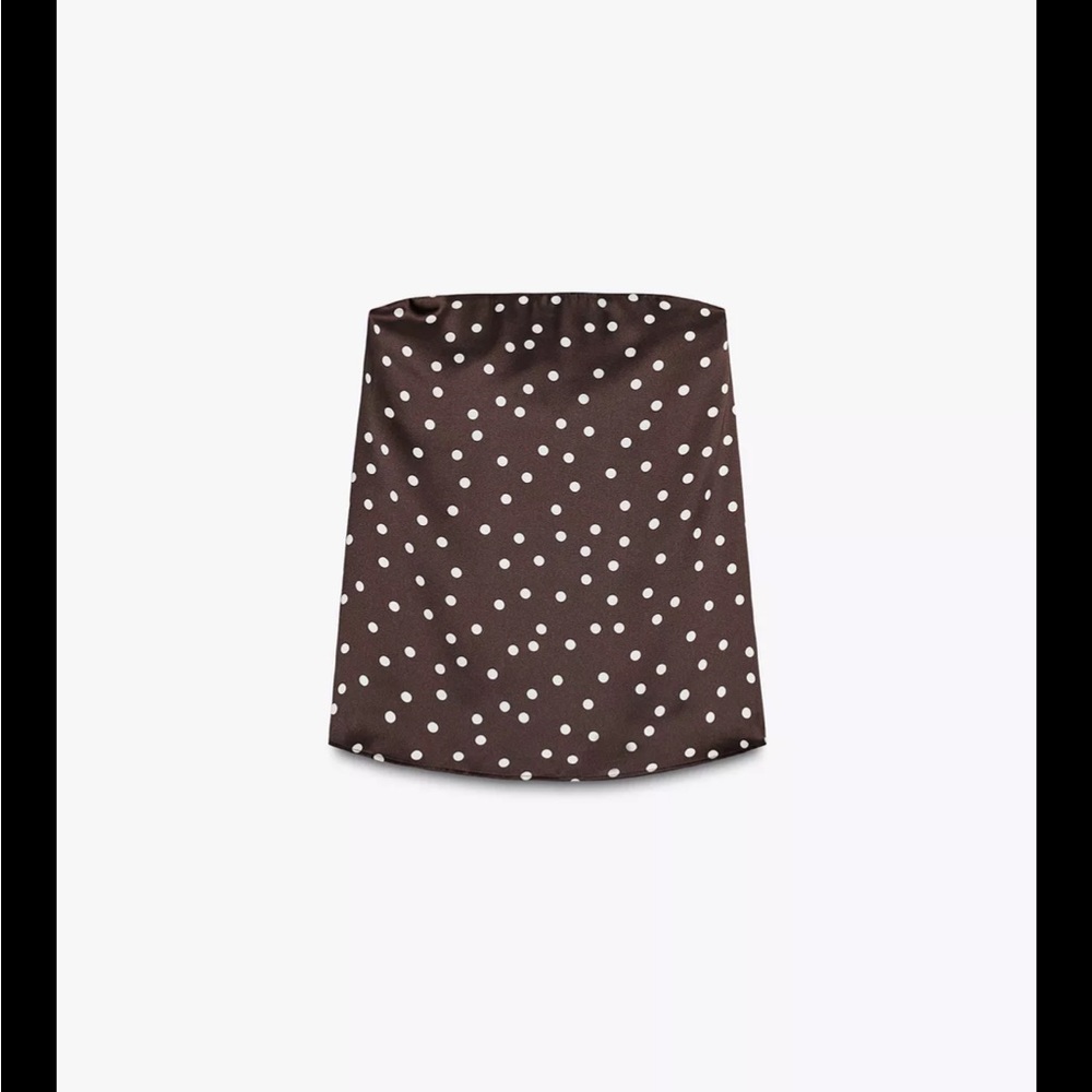 Zara strapless satin effect top polka dot S